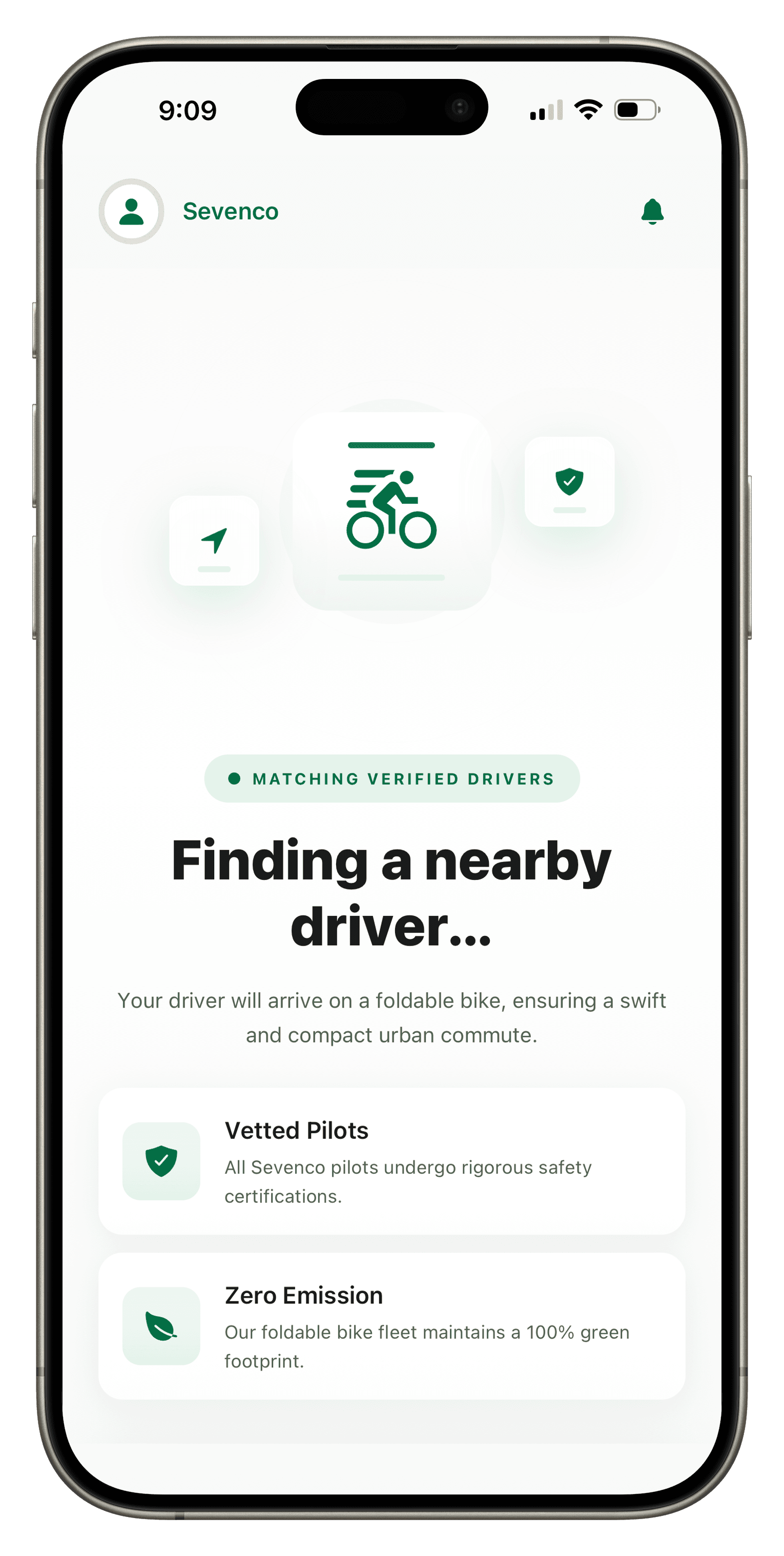 Matching: concurrent search for a nearby verified driver.